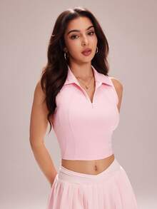 Easithlete Women's Sports Polos - Pink - View 4