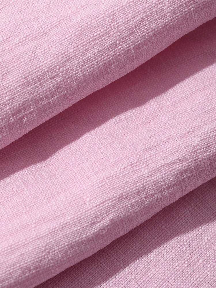 Women V-Neck Sleeveless Cardigan And Loose Wide-Leg Pants, Casual Vacation Style Pink 2 Pieces Set