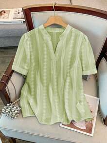 Plus Size Blouses - Green - View 3