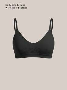 4 件套无缝花卉印花可调节肩带超短款女士内衣套装 - 彩色 - 查看 4