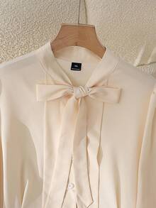 GlowEve CURVE A Plus-Size Elegant Autumn Shirt Woven By A Lady - Apricot - View 4