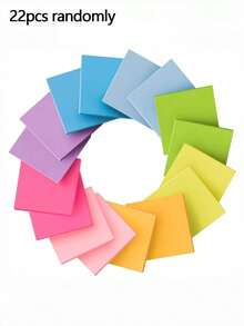 22pcs Of Sticky Notes Randomly Shipped, 12 Colors,With Another 50 Stickers For Message Use. - Multicolor - View 6