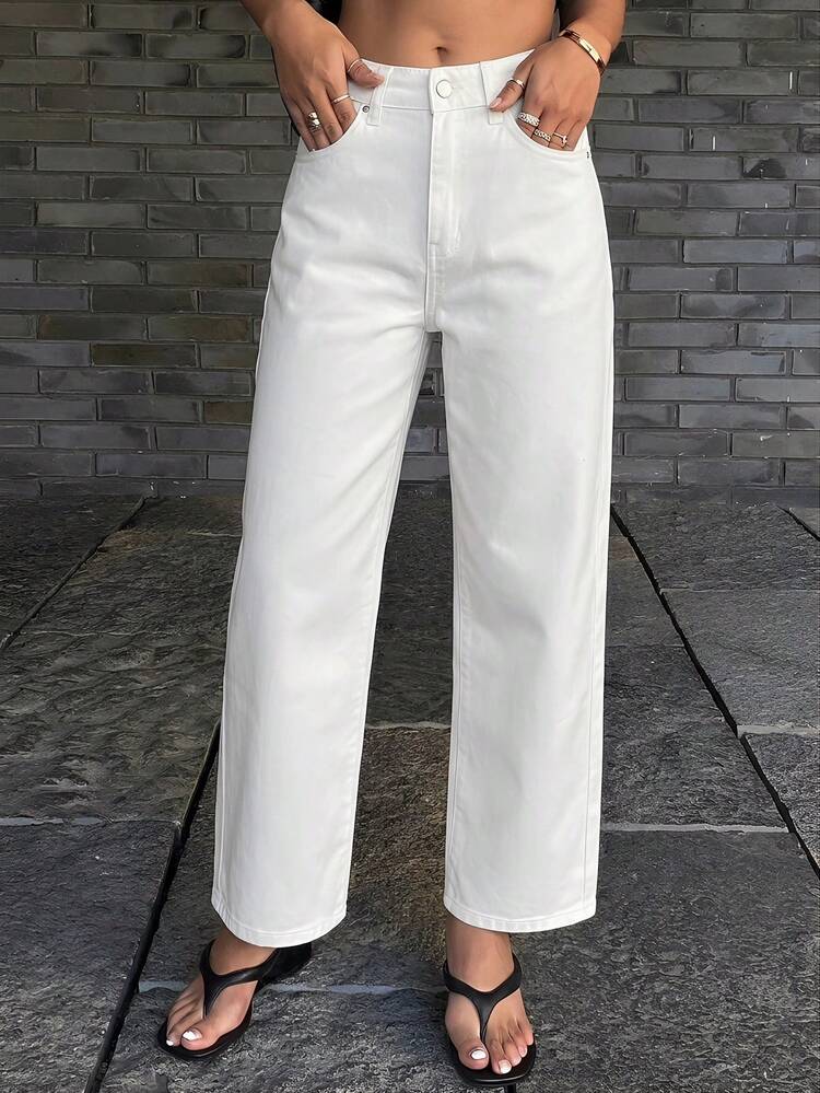 Women's Straight Leg Cropped Casual Jeans
