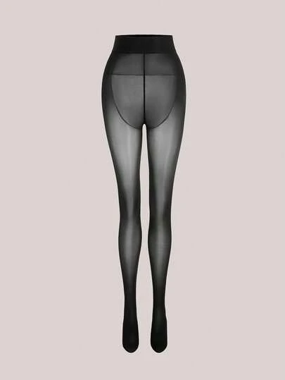 1件女士亮泽闪亮马海毛连裤袜