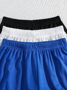 SHEIN Set de 6 piese pentru copii preadolescenti, primăvară/vară, la modă, sport, sport, tricou de baschet, set de top și pantaloni scurți tricotați fără mâneci, ținută de bază streetwear - Multicolor - Vizualizare 8