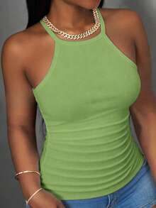 Slaydiva Áo tank top nữ màu trắng trơn, cổ tròn, lưng chữ Y, kiểu dáng trễ vai, cơ bản, đa năng, phong cách thường ngày, hợp xu hướng Xuân/Hè 2026. Thích hợp cho các buổi hẹn hò, ngày Valentine, mùa cưới, tiệc tùng, câu lạc bộ gợi cảm, thể thao, yoga, kỳ nghỉ, bãi biển, phong cách boho, bãi biển đầy cát, trở lại trường học, đi chơi hàng ngày, tiệc tùng, tiệc trà chiều, trang phục ăn sáng muộn, trang phục sân bay. - màu xanh lá - Xem 7