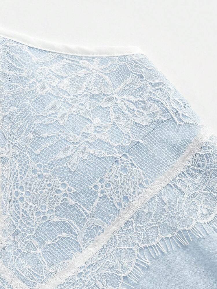 SHEIN Maija Lace Patchwork Camisole For Women, Comfortable, Skin-Friendly, Elegant, Versatile For Outings, Suitable For Easter, Music Festivals, Graduation, Brunch São João Women's Clothing Mother's Day Lace Tops For Women Latest Tops For Women New Arrivals Spaghetti Tops For Women