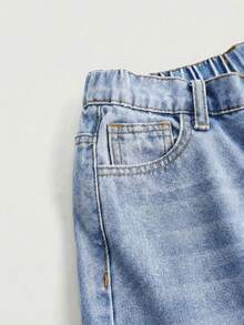 SHEIN Girlism Quần jean ống rộng dáng suông phong cách Y2K cho bé gái tuổi teen, có túi, thích hợp cho mùa thu đi học. - Rửa nhẹ - Xem 4