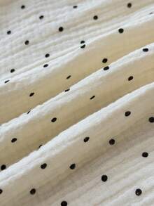 SHEIN Áo kiểu tay cánh hoa chấm bi bằng vải chiffon cho bé gái tuổi teen, dễ thương và ngọt ngào. - Màu vàng - Xem 5