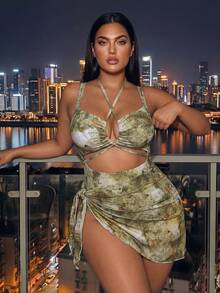 Swim SXY Plus Size Women 1-Piece Leopard Print Full Coverage Random Pattern Sexy Swimsuit - Multicolor - View 1