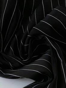 SHEIN Tall CURVE Quần dài tối giản đa năng dành cho nữ cỡ lớn, quần tây thường ngày chất lượng cao, tôn dáng với đường nét đơn giản, thanh lịch. - Đen và trắng - Xem 4