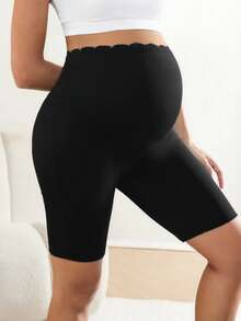 SHEIN Pakaian Hamil Warna Polos Kasual, Pakaian Olahraga, Pembentuk Tubuh, Bodysuit Pengontrol Perut - Hitam - View 3