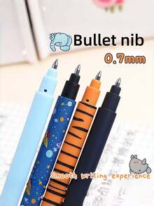 Bộ 10/15 bút bi xóa được hình động vật ngẫu nhiên, bút gel xanh 0.7mm có thể thu gọn, viết trơn tru, thích hợp cho ghi chú bài vở, quà tặng Giáng sinh/Lễ tình nhân. - Nhiều màu - Xem 5