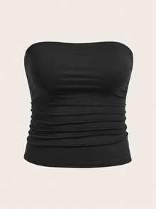 Calvaya Top tubo casual de verano para mujer talla grande - Blanco y Negro - Ver 4