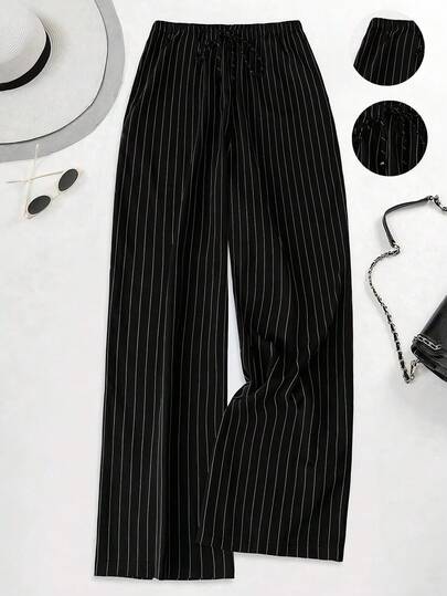 SHEIN Tall CURVE Plus Size Women's Minimalist Versatile Pants, Slimming High-Quality Casual Trousers With Simple Elegant Lines