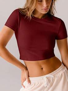 Aralina Áo croptop trắng cổ điển ôm dáng, thiết yếu cho mọi ngày, chất liệu mềm mại. - Rỉ Nâu - Xem 8