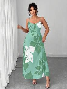 Elenzga Đầm dệt kim dài in họa tiết, thanh lịch, đa năng, phù hợp cho nữ cỡ lớn, thích hợp mặc đi làm và sinh hoạt hàng ngày. - Nhiều màu - Xem 6