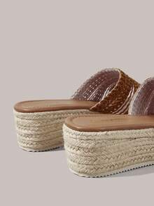 Styleloop Women's Wedge Heel Platform Sandals, Bohemian, Beach Vacation, Western Wind, Summer Wear, Travel Essentials - Brown - View 6