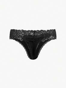 Bisouelle Women's Lace Patchwork Thong Panties, Featuring Delicate Lace Pattern. Made Of Skin-Friendly Fabric, Sexy Low-Waist Design. Exquisite Floral Lace Ladies' Lingerie, High Cost-Performance, Suitable For Dates, Daily Wear And Parties. - Multicolor - View 10