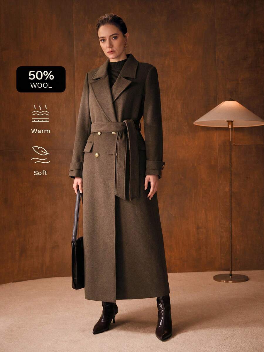 MOTF PREMIUM ABRIGO CRUZADO DE LANA PARA OTOÑO/INVIERNO