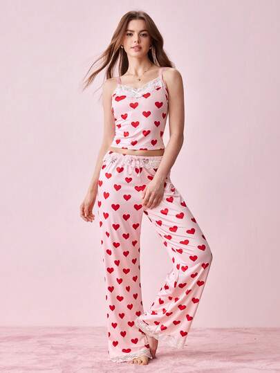 Bonmuse Bộ đồ lót gợi cảm 2 món dành cho nữ, áo hai dây có thể điều chỉnh và quần dài ngủ, viền ren trang trí nơ, bộ đồ ngủ gợi cảm co giãn, kiểu dáng dễ thương, ôm sát, thoải mái cho cả mặc ở nhà và đi chơi.