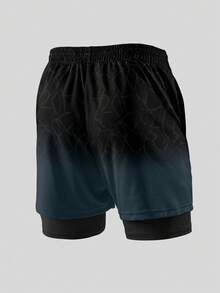 GymBeat Quần short nam in họa tiết toàn thân, kiểu dáng 2 trong 1. - Nhiều màu - Xem 2