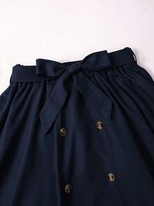 SHEIN Elladie kids 2件套优雅串珠蝴蝶结露脐上衣和半裙套装，适合少女，可用于生日派对、宴会、舞会、晚宴、花童、伴娘、毕业典礼、选美比赛、节日庆典和其他场合。 - 彩色 - 查看 4