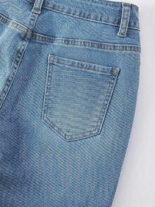 GlowEve Women's Fashion Flared Pocket Denim Jeans - Blue - View 3