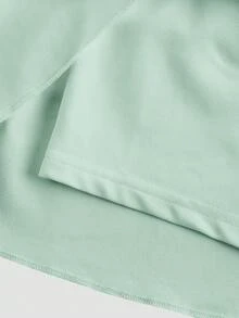 SHEIN Girlism Tween Girls Knitted Solid Color Cute Ruffle Layered Built-In Shorts Mini Skirt,Y2K Fashion,Back To School,Skirts Frill Short,For Summer - Green - View 4