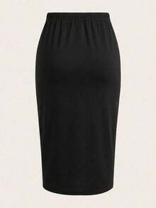 SHEIN LUNE Bộ váy bút chì cotton đen nữ kiểu dáng thường ngày, váy mùa hè, trang phục công sở, đi học, dành cho giáo viên, văn phòng, mùa hè, đi học trở lại, sân bay, đi chơi, phong cách retro thập niên 2000, phong cách bohemian, bộ 2 mảnh sân bay, váy kẻ sọc, bộ váy 2 mảnh nữ, váy nữ, váy đen, váy nữ, thường ngày - màu đen - Xem 2