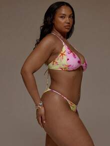 Musera Resort Plus Size Abstract Striped Print Bikini Bottoms Only Spring Summer Cute Elegant Beach Swim Sexy Casa Calypso - Multicolor - View 4
