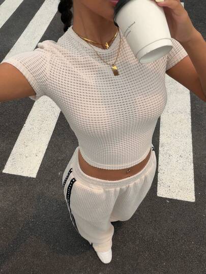 Muchica Cream White Knit Women's Casual Suit