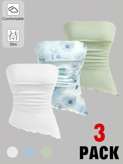 Girlism Áo croptop 2 mảnh in hoa cho bé gái tuổi teen, thích hợp mặc đi chơi và nghỉ mát, phong cách Y2K mùa hè, kiểu dáng bất đối xứng.