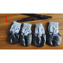 4pcs/Set Sepatu & Kaos Kaki Anjing/Kucing Tahan Air, Sepatu Bot Hangat Musim Dingin untuk Hewan Peliharaan (Pola Acak), Sepatu Anti Selip untuk Anjing/Kucing Kecil di Cuaca Hujan/Salju, Cocok untuk Hari Adopsi, Jalan-jalan, Lari, dan Bermain di Dalam/Luar Ruangan Sehari-hari - Hitam - View 11