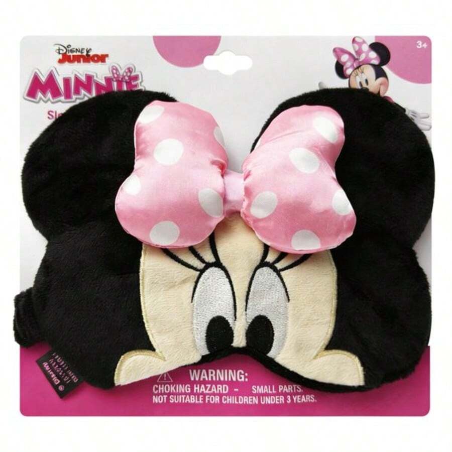 Disney Minnie Mouse Plush Sleep Mask – Soft Plush Character Eye Mask For Cozy Sleep, Ultra Soft Plush Fabric, Adjustable Elastic Strap, Perfect Gift For Kids, Minnie Mouse Fan Gift, Birthday Party Favor - Multicolor - View 1