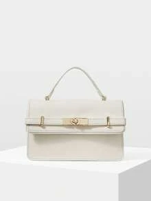 MOTF WOMEN'S FASHION HANDBAG, EXQUISITE STRAPS, SHOPPING COMMUTER SMALL SQUARE BAG - Beige - View 3