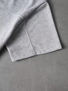 Manfinity Roghcode Men's Letter Print Minimalist Short Sleeve T-Shirt And Casual Drawstring Waist Pants Set - Grey - View 6