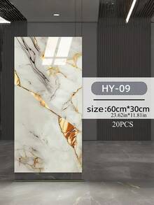 10片装 22片装 50片装 加厚自粘PVC 3D仿大理石瓷砖墙贴 防水强力背胶 易于安装 适用于浴室、客厅、卧室、办公室装修家居装饰 - 多色 - 查看 15