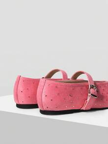 MOTF PREMIUM WOMEN'S COMMUTING CASUAL COMFORTABLE VERSATILE MARY JANE SQUARE TOE DIAMOND FLAT SHOES FOR CHRISTMAS - Coral Pink - View 7