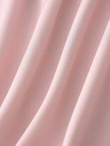 SHEIN Franclia 女士优雅粉色短袖收腰上衣和百褶裙两件套 - 淺粉色 - 查看 6