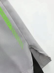 Gym Rark Pantalones cortos deportivos casuales para hombre con cintura de cordón de color de contraste, verano, gimnasio - Gris - Ver 5