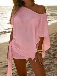 Swim SXY New Cross-Border Solid Color One-Piece Elegant Vacation Style Women's Swimwear Top - Pink - View 9