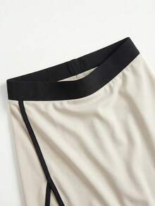 SHEIN Cheerettes Women's Contrast Color Trim Casual Summer Daily Versatile Outdoor Skirt Shorts - White - View 5