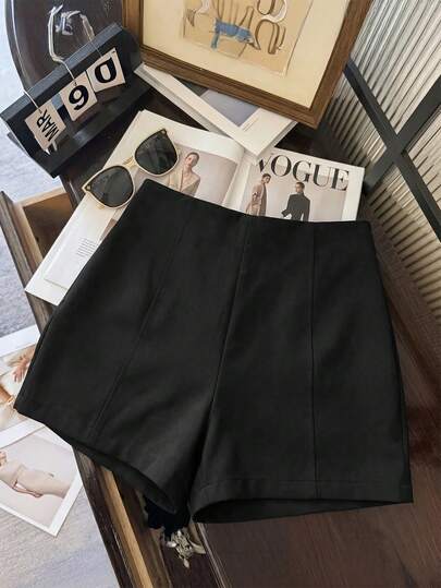 EMERY ROSE Plus Size Casual Solid Color Shorts, Summer