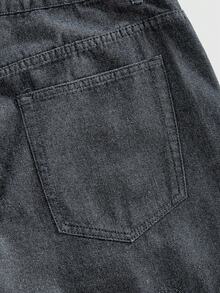 ROMWE MEN Street Life Shorts en jean décontractés pour hommes avec poches effet patchwork et effilochés - Multicolore - Voir 5
