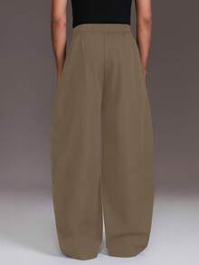 STYNVO Pantalones sueltos de unicolor de moda para hombres - Marrón Mocha - Ver 2