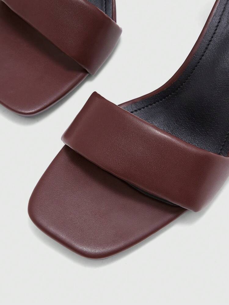 CUCCOO BIZCHIC Women's Shoes Square Heel Versatile Brown High Heel Sandals