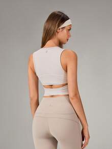 OutZeal Áo tập gym nữ, áo tank top thể thao, áo tập yoga thường ngày, áo nhanh khô có đệm ngực tháo rời, áo crop top năng động. - Màu Khaki - Xem 8