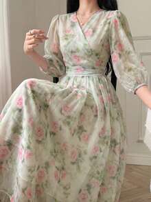 DAZY Damen romantisches Batik-Blumen Bluse und Rock 2-teiliges Set Urlaubsoutfit für Frauen - Verschiedenfarbig - Übersicht 5