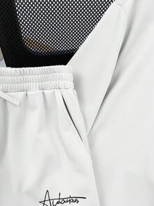 SHEIN 2件組青少年男孩休閒百搭舒適字母印花針織短袖T恤與短褲套裝，都市休閒風 - 白色 - 查看 8